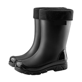 Чоловічі гумові чоботи, чоловічі гумові чоботи та гумові чоботи з флісовою підкладкою, теплі, повсякденні, водонепроникні, взуття для активного відпочинку на природі, робоче взуття, чорні Add Cotto, розмір 40 EU