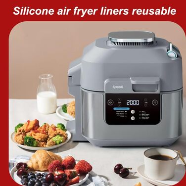 Силіконова форма YQL для фритюрниці, повторне використання XXL Bar Силіконова фритюрниця Аксесуари Аерофритюрниця Силіконова каструля сумісна з фритюрницею Philips 6.2L-8.3L/Russell Hobbs 8L/COSORI 5.5L-6.4L