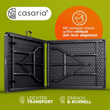 Комплект пивних наметів CASARIA 180 см Складана пивна лавка Широкий стіл Пластикові пивні лавки Пивний стіл Фестивальний намет Пивний набір Складаний стіл Кемпінг Пивний сад Антрацит