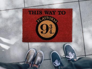З блакитного неба - килимок для дверей із платформою Гаррі Поттера 9 3/4 - 60x40 см - чарівний дизайн для шанувальників та колекціонерів - підходить для використання в приміщенні та на вулиці