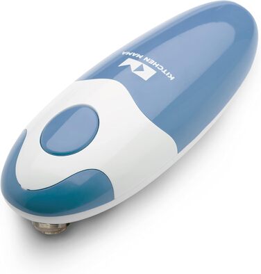 Електричний консервний нож Kitchen Mama V2 - Покращене лезо відкриває будь-яку форму банки, консервний ніж без гострих країв, гігієнічний, компактний та акумуляторний - Blue Grey