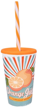 Склянка з трубочкою Herevin Orange Juice 0.65 л (161948-028) (6965059)