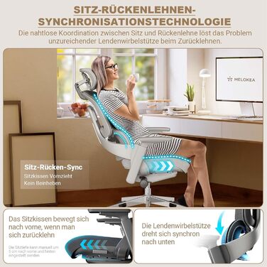 Офісне крісло ReliefBack Master 200 кг Переможець ергономічного тесту Синхронне регулювання 5-позиційна регульована спинка Регульована глибина сидіння 4D підлокітники Офісне крісло з 3D підголівником, чорне (ReliefBack Master)