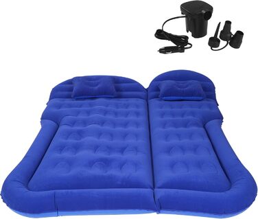 Надувний матрац Vinteky для позашляховика, мінівена, розкладне ліжко з насосом та 2 подушками для автомобіля, відпочинку, подорожей, кемпінгу, басейну, парку, пляжу (синій)