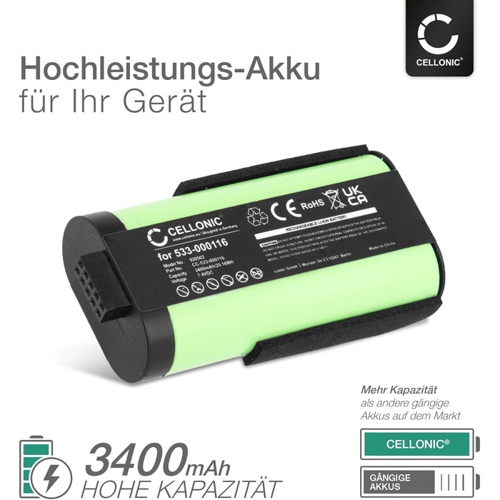 Батарея для динаміка, сумісна з Ultimate Ears UE MegaBoom, S-00147 (3400 мАг, 7,4 В) заміна батареї 533-000116, 533-000138 3400 мАг