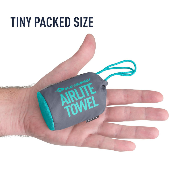 Дорожній рушник Airlite Towel L - Банний рушник - Мікрофібра - Вбираючий та швидковисихаючий - Ультралегкий - Компактний - Для походів - 60 x 120 см - Місячно-блакитний - 67 г