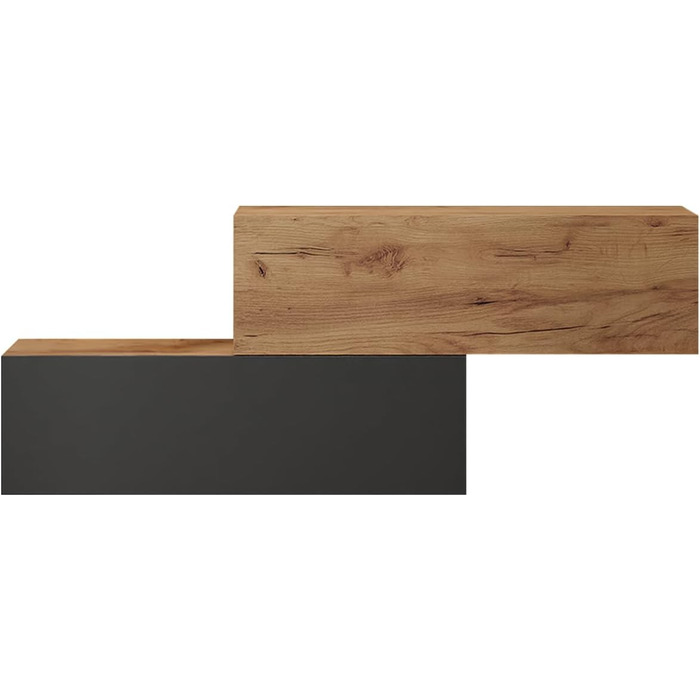 Тумба під телевізор Planetmbel вітальня 2 шт. 100 см золотий дуб / антрацит - золотий дуб, сучасна, тумба під телевізор з 2 стулка