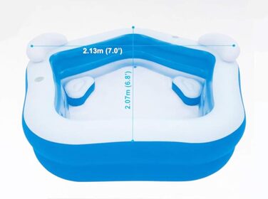 Сімейний басейн Bestway Fun, синій, 213 x 207 x 69 см, 575 л, 54153-05