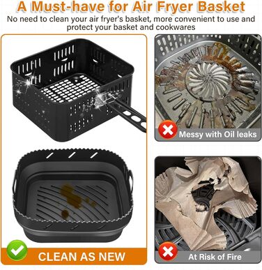 Силіконова форма для фритюрниці Hivio для фритюрниці Philips XL 6.2L/Ninja Speedi ON400EU, аксесуари для фритюрниці Силіконова форма Фритюрниця з роздільниками для фритюрниці COSORI 5.5 л XXL