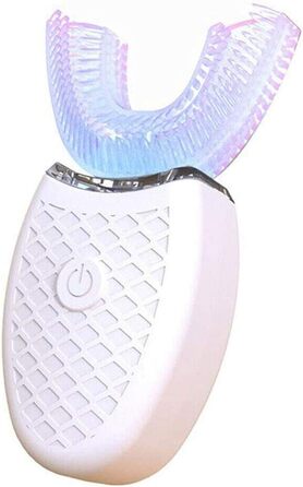 Електрична ультразвукова зубна щітка 360 Автоматична зубна щітка Повністю автоматична ультразвукова U-подібна інтелектуальна чистяча зубна щітка Дитяча зубна щітка Звукова зубна щітка бездротова (біла)