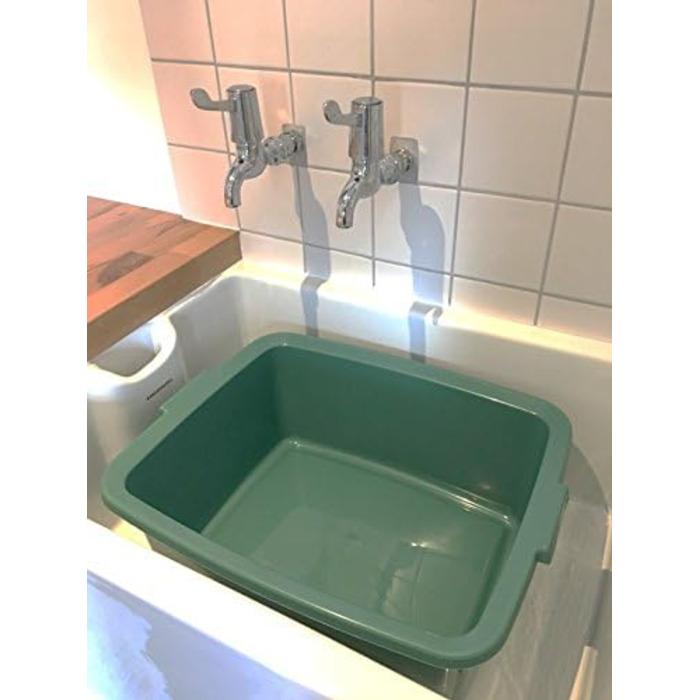 Миска для миття посуду Addis Utility Butler Belfast, кольору шавлійного зеленого, 33 x 42 x 17 см, 518035 (упаковка з 4 шт.) Односпальне ліжко кольору шавлійного зеленого (упаковка з 4 шт.)