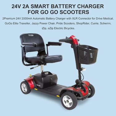 Зарядний пристрій XLP 29,4 В 24 В 2 А, 3-контактний, для преміальних електричних скутерів, інвалідних візків, Go-Go Elite Traveller, Jazzy Power Chair, Pride Mobility, ShopRider, Ezip D-rive Medical, Bladez, Elite Traveller