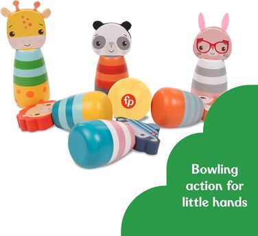 Дерев&39яні кеглі Fisher-Price 173A, підходять для гри в приміщенні та на вулиці, для дітей віком від 3 років
