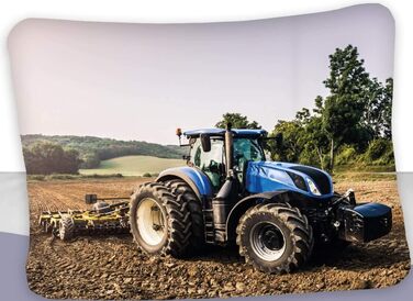 Комплект дитячої постільної білизни Синій трактор, 135 x 200 см 80 x 80 см, 100 бавовна