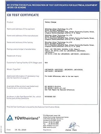 Зарядний пристрій Enerpower Li-Ion 42V для 36V-37V 2A 85W з круглим роз&39ємом 5,5 x 2,5 мм для багажних скриньок, Hailong тощо, сумісний з електросамокатами, такими як SoFlow, Cityblitz, Bluewheel, VMax, Trekstor тощо (GS, UL)