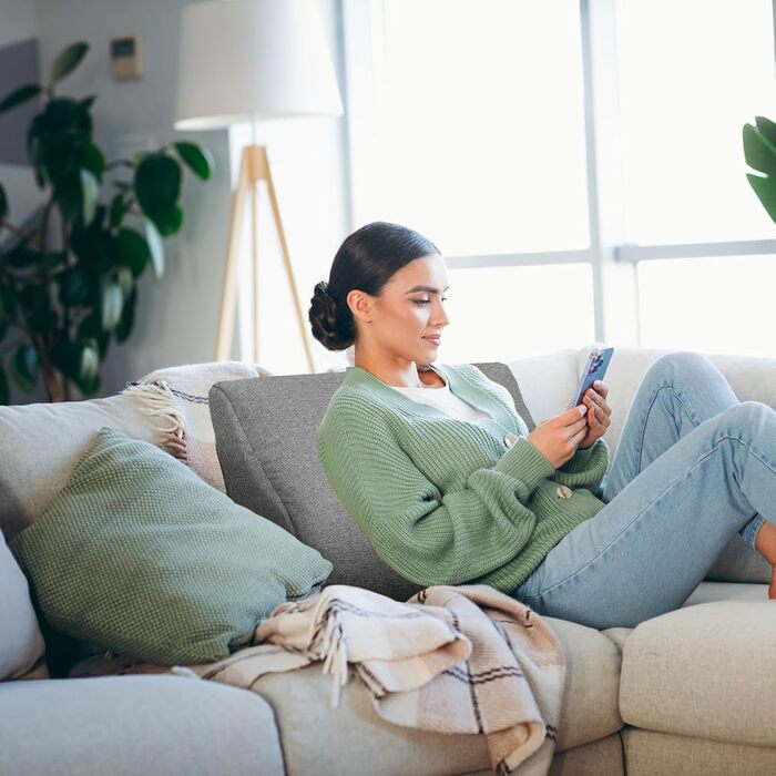 Ергономічна подушка для спини GOFORIT для крісел, двошарова подушка для попереку з піни з ефектом пам&39яті, м&39яка та підтримуюча, подушка для підтримки попереку для літніх людей, полегшення болю в спині, яку можна прати, для ліжка, дивана, сіра