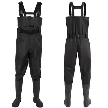 Вейдерси для чоловіків та жінок, рибальські вейдерси з чобітьми, рибальські штани для дорослих з чобітьми, дихаючі водонепроникні вейдерси для любителів спортивної риболовлі, риболовлі, водних видів спорту, активного відпочинку B-43