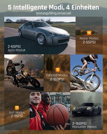 Автомобільна шина з міні-компресором CAFELE 160PSI, електричний повітряний насос DC 12V, портативний з 2 цифровими дисплеями, ткан