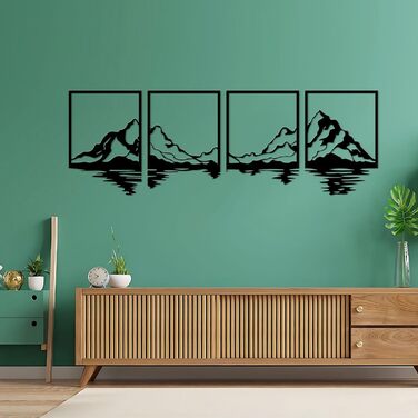 И металеві гірські настінні картини, великі гори прикраса стін, гірські річки, декоративний живопис, підходить для вітальні, спаль
