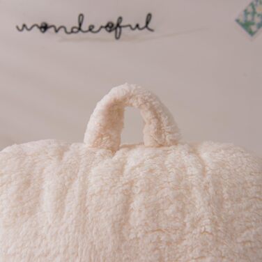 Подушка для читання NTBED Sherpa для ліжка, спинка з підлокітниками, подушка для дитячого та дорослого ліжка, підтримка спини для сидіння в ліжку, подушка для крісла (біла, велика) кольору слонової кістки, велика