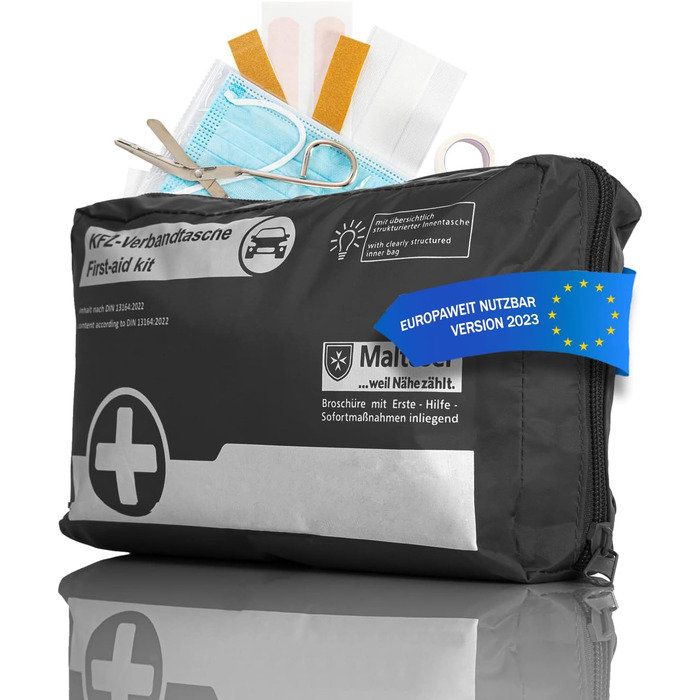 Аптечка BigDean аптечка автомобільна - чорна згідно DIN 131642022 - аптечка автомобільна - аптечка автомобільна 2024 - аптечка авт