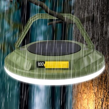 Ліхтар для кемпінгу сонячні ліхтарі для намету з яскравістю 1600 люмен, водонепроникний ліхтар для кемпінгу на відкритому повітрі, для саду, двору, патіо, балкону, пішого туризму, походів, зелений