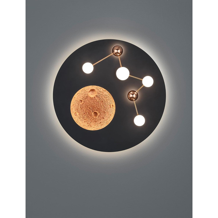 Стельовий LED-світильник Trio Leuchten Zodiac 644810132, матовий чорний метал, 42 Вт, з перемикачем диммера (Чорний матовий/Кава)