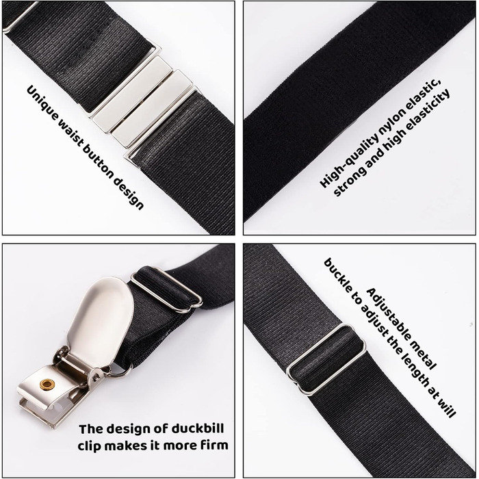 Жіночий нейлоновий пояс для панчіх Moon Wood, регульована еластична стрічка з 4 металевими затискачами, для стегон, чорний, більше