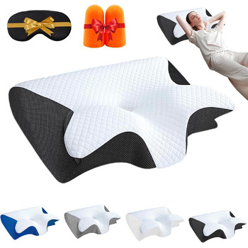 Універсальна подушка Dreamsleepz, подушка Dream Sleepz, ергономічна подушка для шиї, подушка для підтримки шиї, для сну на боці, спині та животі (чорна)