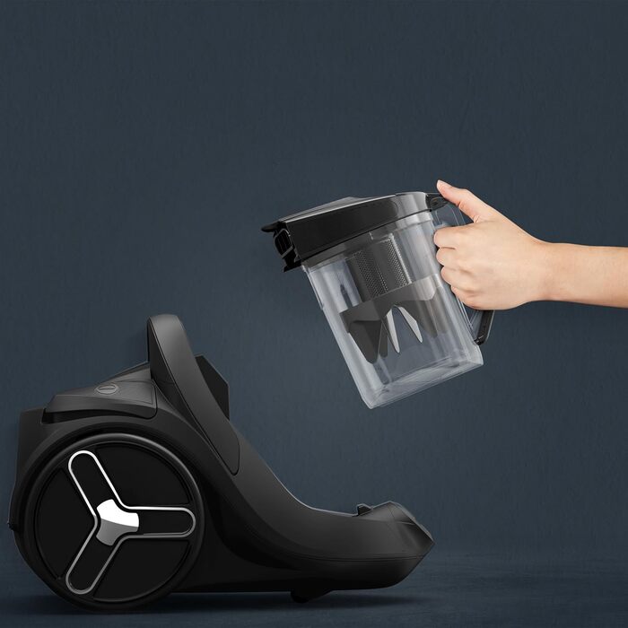 Пилосос без мішка 500 Вт 2,5 л 66 децибел Чорний / Алюмінієвий будинок шерсть домашніх тварин, 7C66