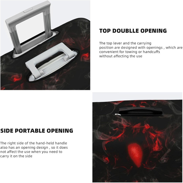 Чохол для багажу Похмурий Череп з еластичної тканини, захисний від подряпин та пилу, чорний, розмір 85 см