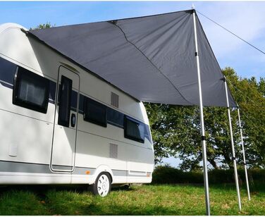 Ваш брезент для каравану GEAR Caravan Sun Sail 3 x 2,4 м Сонцезахисний навіс з палицями УФ 50 захист водонепроникний 5000 мм