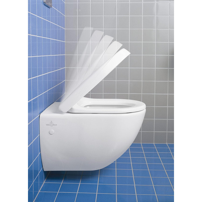 Сидіння для унітазу Villeroy & Boch Subway Компактне, з механізмом плавного закриття - SoftClosing, зі знімним сидінням - QuickRelease, білий Alpine