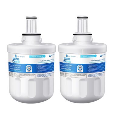 Фільтр для води холодильника GOLDEN ICEPURE, сумісний з Samsung DA29-00003F, DA29-00003G, Aqua Pure Plus Hafin, DA29-00003B, DA29-00003A, DA97-06317A, RFC1100A (2 шт., з наявним чеком) - RWF1100A (набір 2х1)