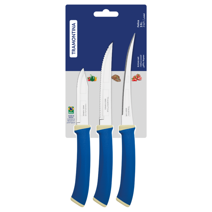 Набір ножів TRAMONTINA FELICE blue, 3 предмети (6852762)