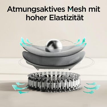 Ергономічне офісне крісло Hbada E3 Air з 3-зонною динамічною поперековою підтримкою, стілець для роботи з 3D-регульованим підголівником, 3D-регульованими підлокітниками, сірий колір E3 Air