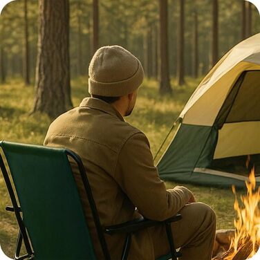 Складаний кемпінговий стілець, зелений, міцний кемпінговий стілець, до 100 кг, сталевий каркас, складний садовий стілець 73x46x51 см, складний стілець для саду, пляжу, риболовлі, балкону, аксесуари для кемпінгу