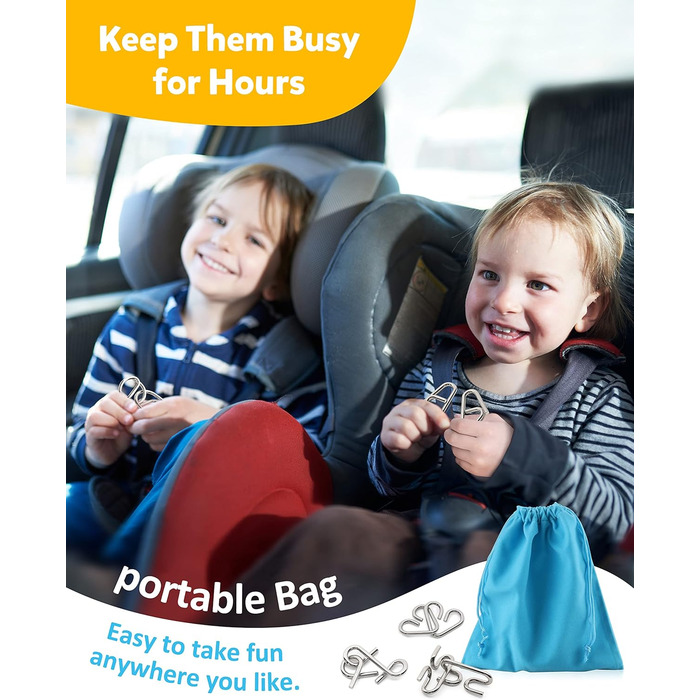 Набір головоломок із металевого дроту Coogam із 16 головоломок, головоломка Тест на інтелектуальні головоломки Гра Розбирання голо