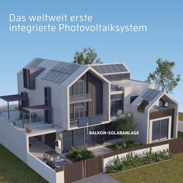 Фотоелектрична система KAISER 800 Вт для балкону, включаючи інвертор - Повний комплект сонячної системи в повністю чорному дизайні - Сонячні модулі &quotпідключи та працюй&quot - включаючи аксесуари та кабель 7 м - Керування через застосунок