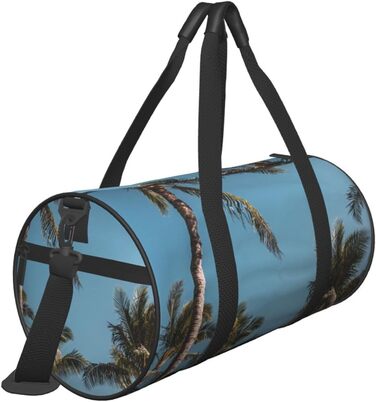 Спортивна сумка, дорожня сумка, пляжна сумка, принт Кокосова пальма, сумка для ночівлі, чорна, універсальний розмір, сумка для подорожей