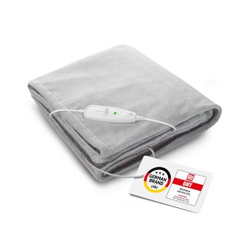 Затишна ковдра з підігрівом, ковдра з підігрівом, яку можна прати, зігріваюча ковдра з автоматичним вимиканням, 4 налаштування температури, 200 x 150 см, двосторонній дизайн у 2 кольорах, сірий/темно-сірий, одинарна, 675 XXL