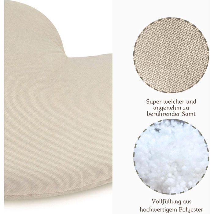 М'яка дитяча подушка - Подушка-серце - Рукотворна подушка дитяча - Прикраса дитячої подушки - Подушка-серце дитяча cappucino серце