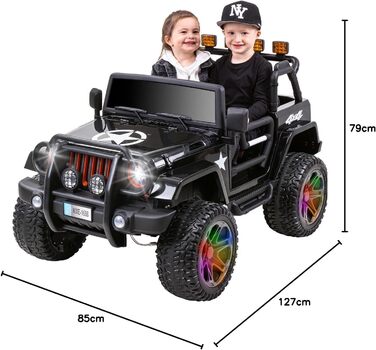 Дитячий електромобіль Jeep Wrangler Offroad - повний привід 4х4 - USB - двигун 4 х 35 Вт - 2-місний - пульт дистанційного керуванн