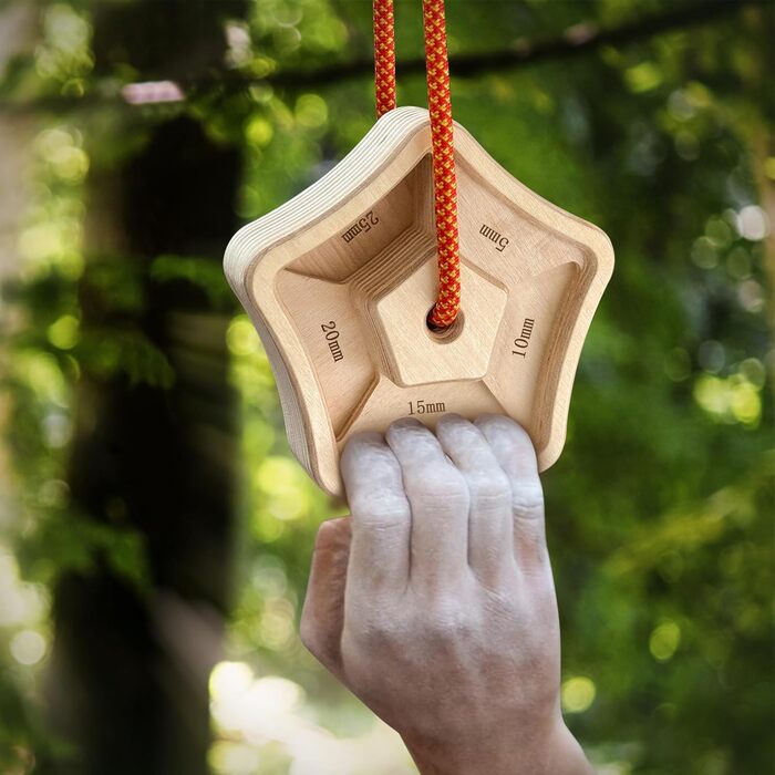 Дошка для скелелазіння MonkeyTail Hangboard для посилення хвата, виготовлена з дерева, для використання в приміщенні та на вулиці