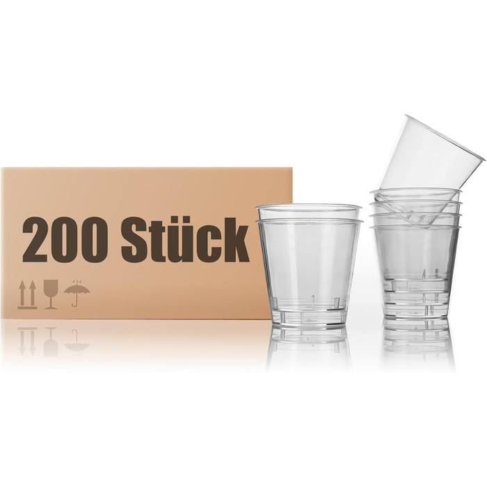 Чарки пластикові 3cl харчові безпечні міцні та багаторазові - Чарки з ударостійкого пластику 200 шт. 3cl, 200 шт.