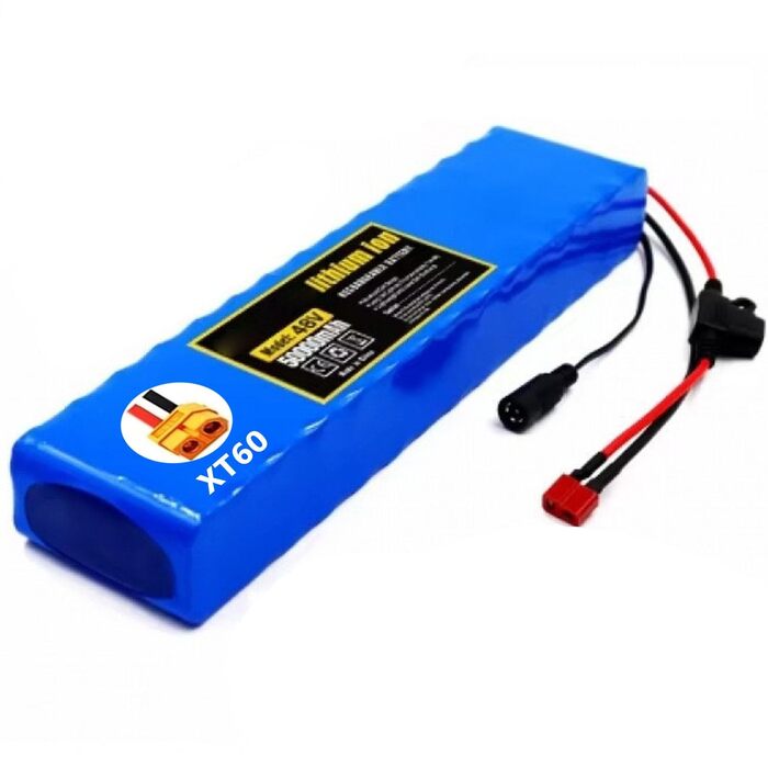 Велосипедний літій-іонний акумуляторний блок Водонепроникний ПВХ акумулятор Перезаряджається літій-іонний акумулятор для електровелосипеда, скутера BMS XT60/T штекер 54.6V 2A зарядний пристрій XT60 шт. екер 48V 50Ah, 48V 50Ah