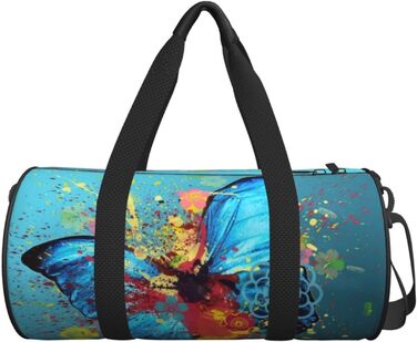 Дорожня сумка-циліндр з метеликами, спортивна сумка для чоловіків та жінок, сумка для подорожей, спортивний баул