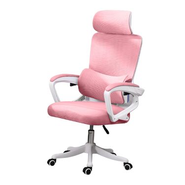 Ергономічне крісло з поперековою опорою Ергономічне крісло, поперекова опора, багатофункціональне крісло, домашнє навчання, комп&39ютерні ігри Сітчасте крісло з високою спинкою (РОЖЕВЕ) Рожеве