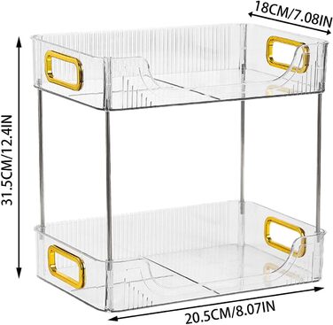 Органайзер для стільниці для ванної кімнати Youding - 2/3 ярусний настільний органайзер - Двошаровий тримач для ванної кімнати для косметики, лосьйону, тонального крему, губної помади двошаровий білий