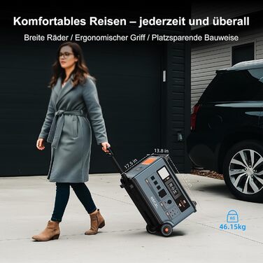 Система живлення OSCAL PowerMax 6000 Ultimate подвійна акумуляторна станція потужністю 10,8 кВтгод з вихідною потужністю 6000 Вт, 2 сонячні панелі по 500 Вт (1000 Вт), сонячний генератор для аварійного живлення побутових приміщень та надзвичайних ситуацій